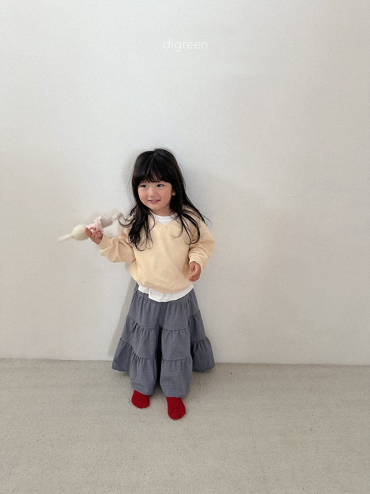 【予約】check ruffle skirt / digreen(S-XXL)
