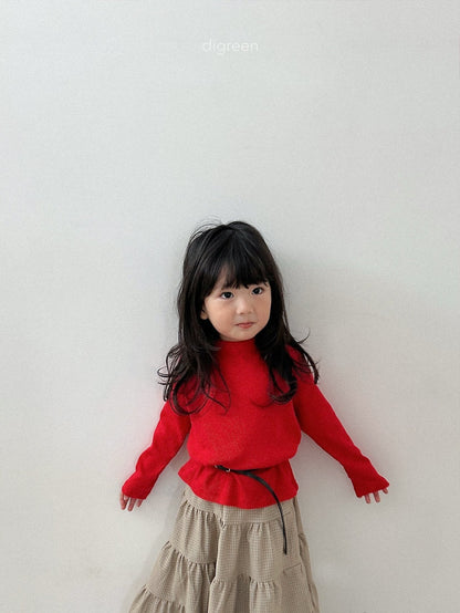【予約】check ruffle skirt / digreen(S-XXL)