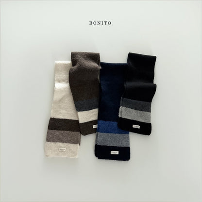 【予約】bicolor knit muffler  /  bonito