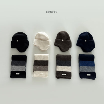 【予約】bicolor knit muffler  /  bonito