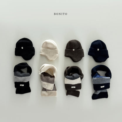 【予約】bicolor knit muffler  /  bonito
