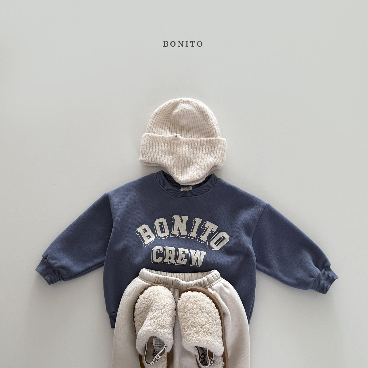【予約】ear knit beanie  /  bonito
