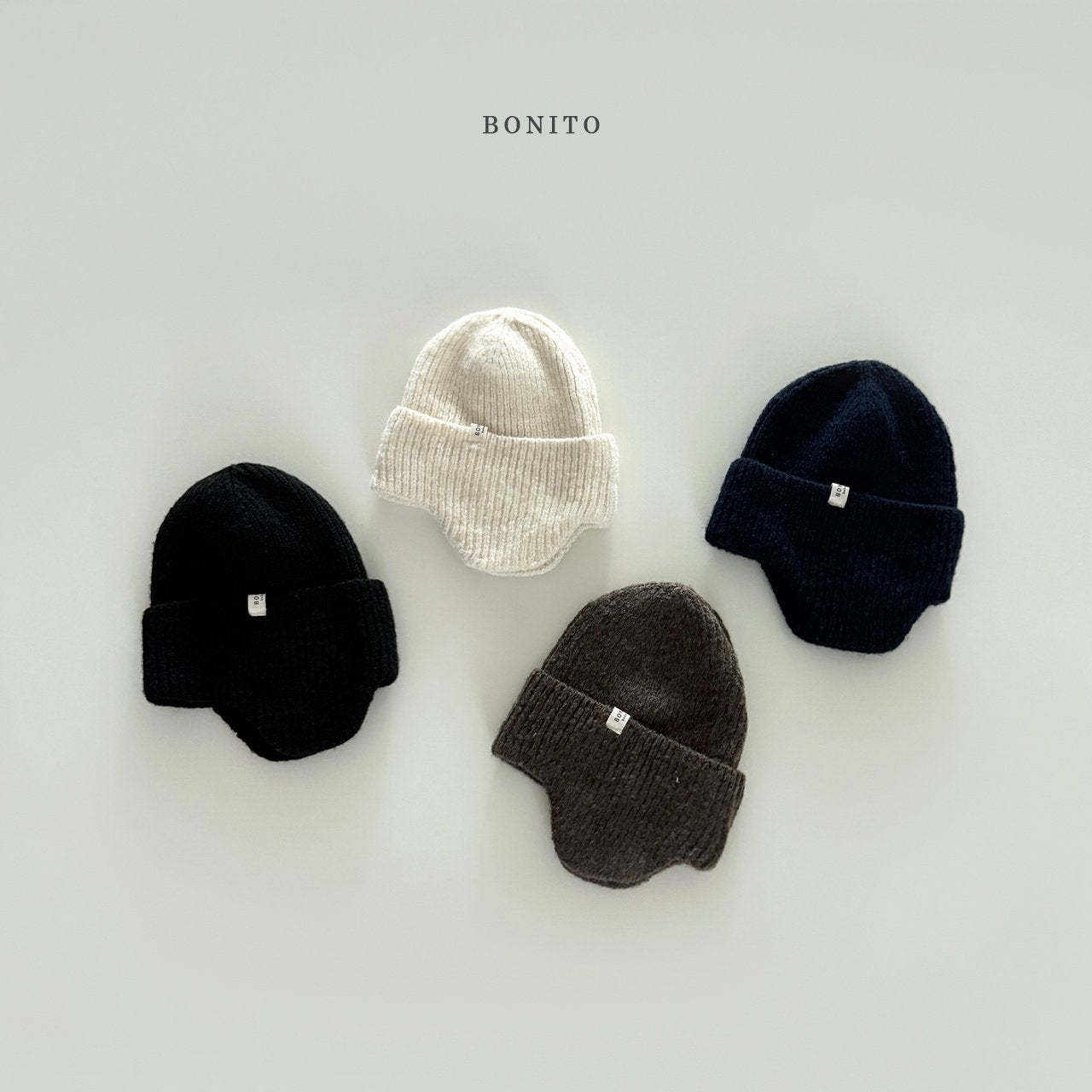【予約】ear knit beanie  /  bonito