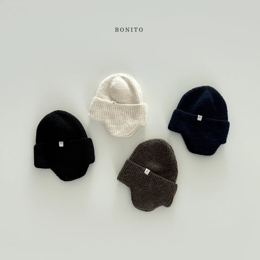 【予約】ear knit beanie  /  bonito