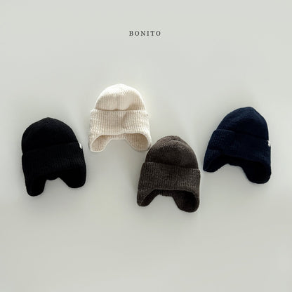 【予約】ear knit beanie  /  bonito