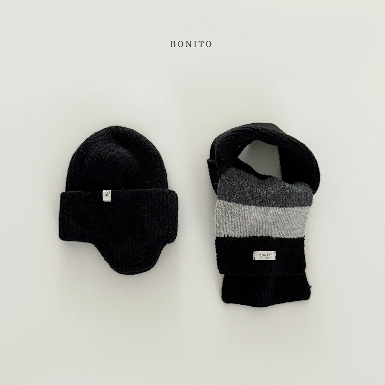 【予約】ear knit beanie  /  bonito