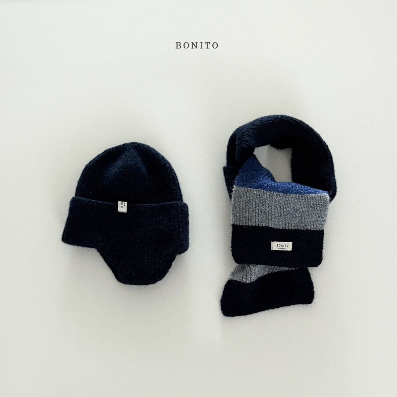 【予約】ear knit beanie  /  bonito