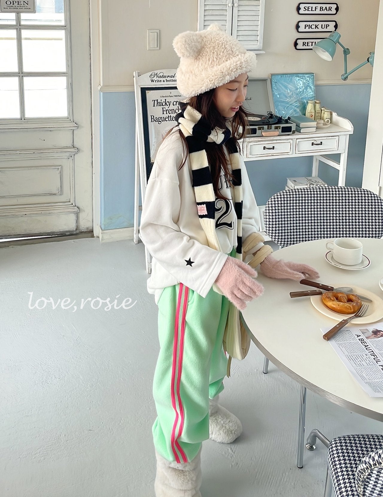 【予約】candy tape fleece pt  / love rosie (L-3XL,adult)