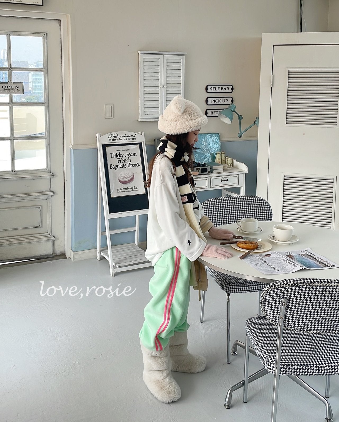 【予約】candy tape fleece pt  / love rosie (L-3XL,adult)