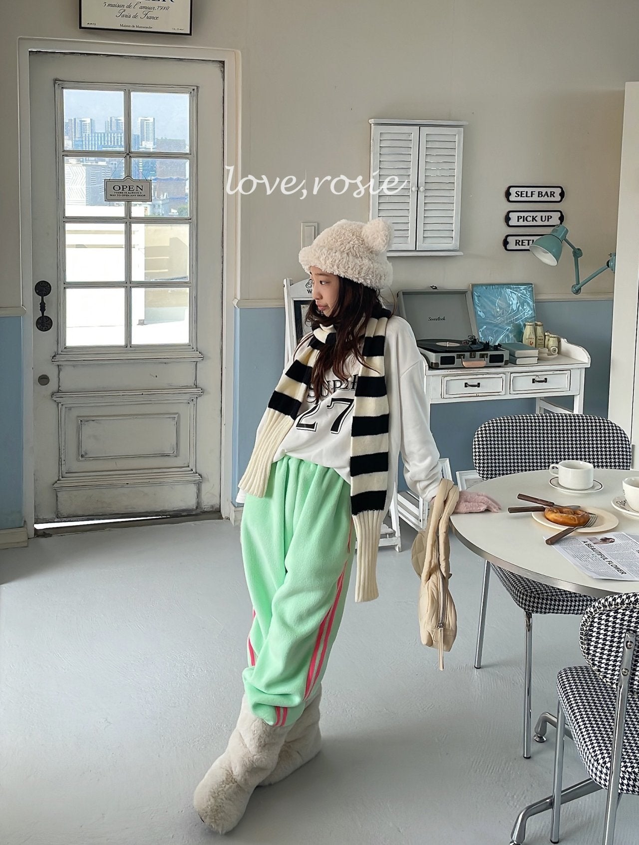 【予約】candy tape fleece pt  / love rosie (L-3XL,adult)