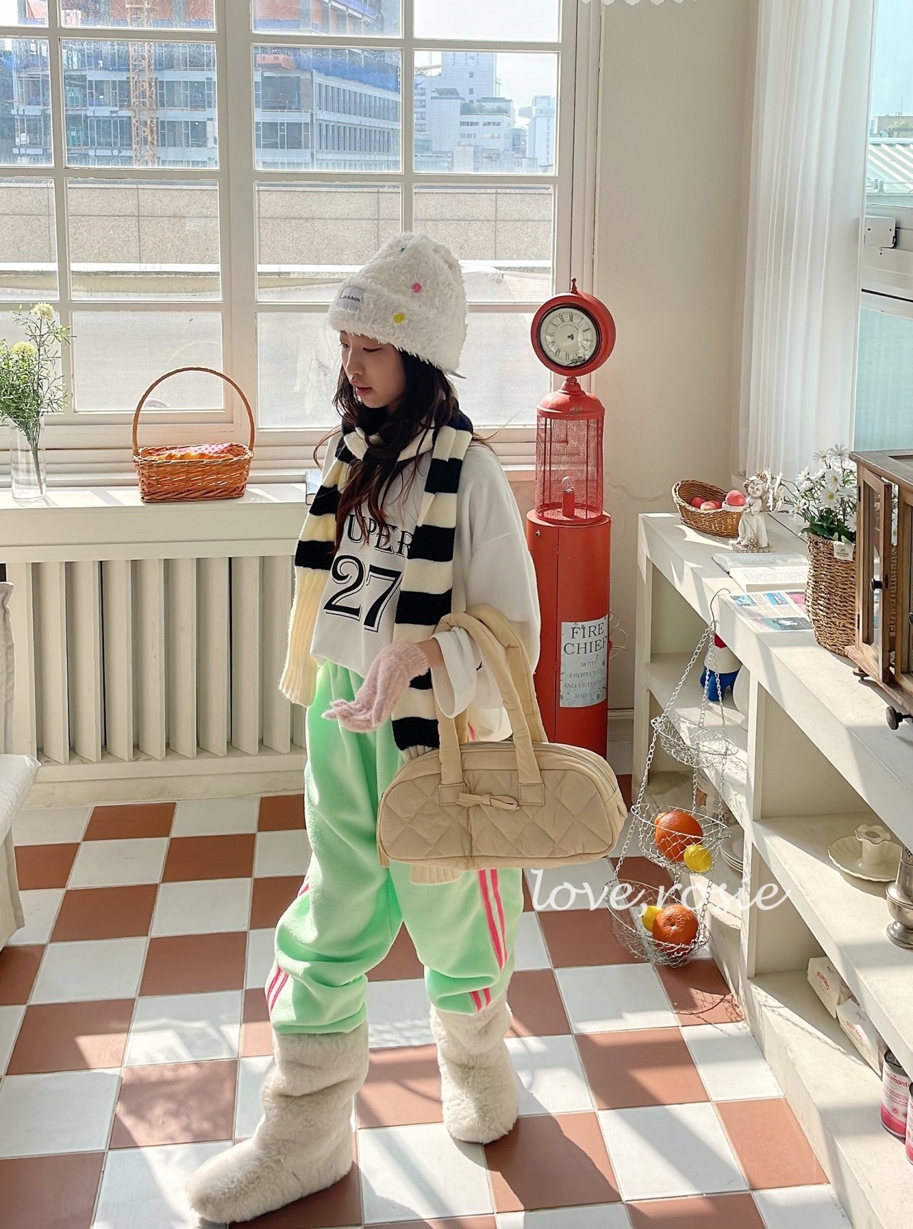 【予約】candy tape fleece pt  / love rosie (L-3XL,adult)