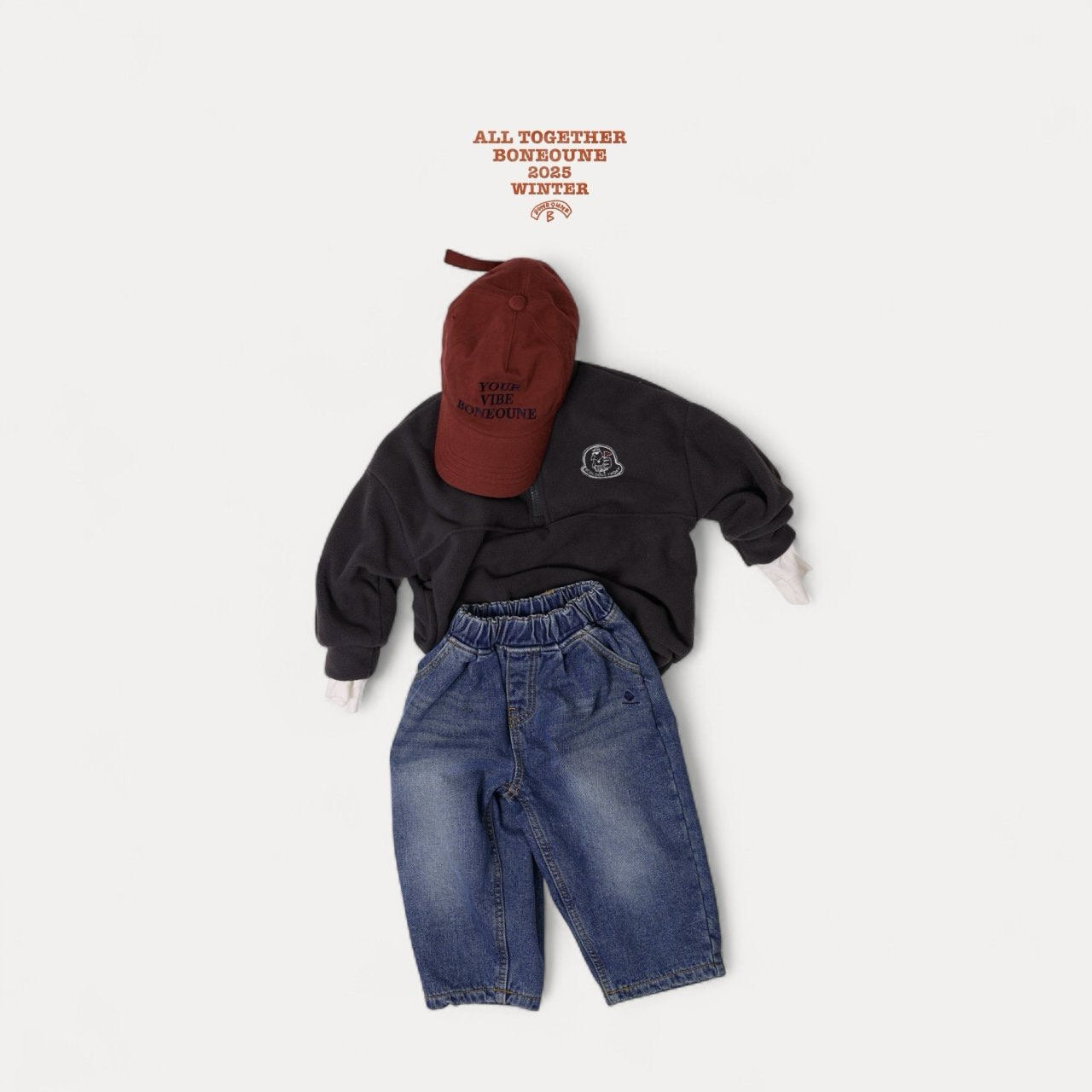 【予約】bio fleece half zipup / boneoune (XS-JL)