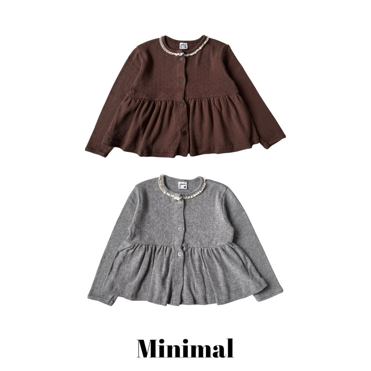 【予約】lace frill cardigan / minimal (S-JM）