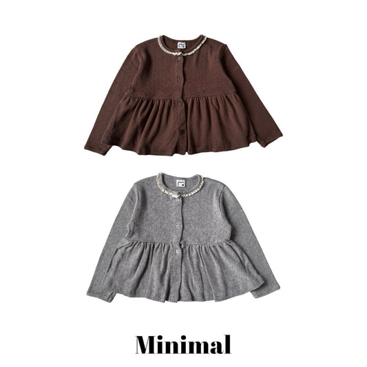 【予約】lace frill cardigan / minimal (S-JM）