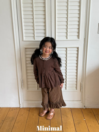 【予約】lace frill cardigan / minimal (S-JM）
