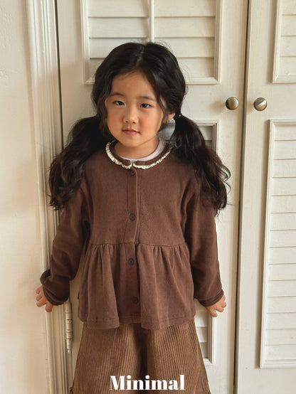 【予約】lace frill cardigan / minimal (S-JM）