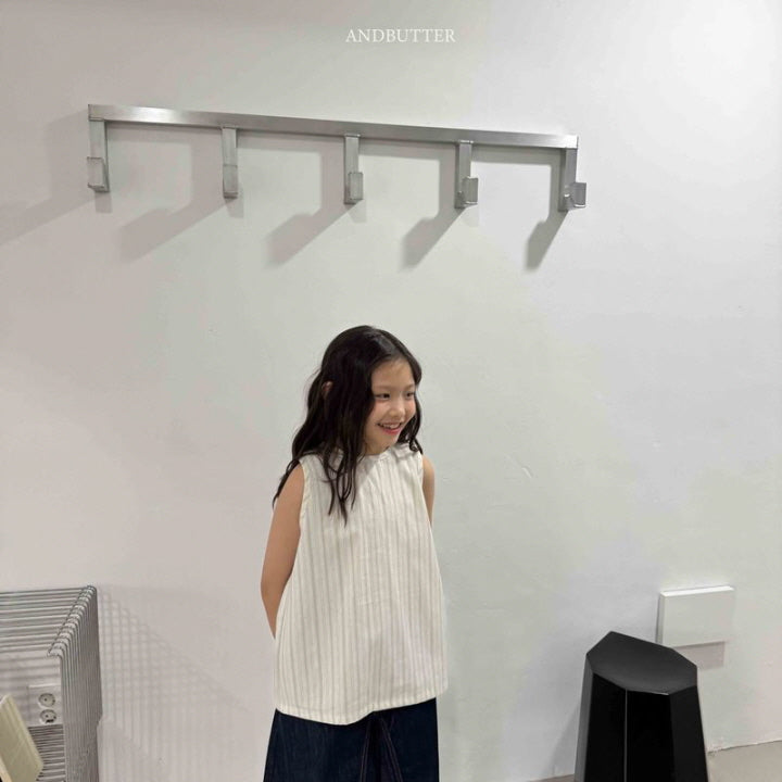 【予約】Natural Button sleeveless / andbutter(S-JM)