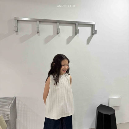 【予約】Natural Button sleeveless / andbutter(S-JM)