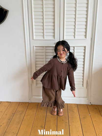 【予約】lace frill cardigan / minimal (S-JM）