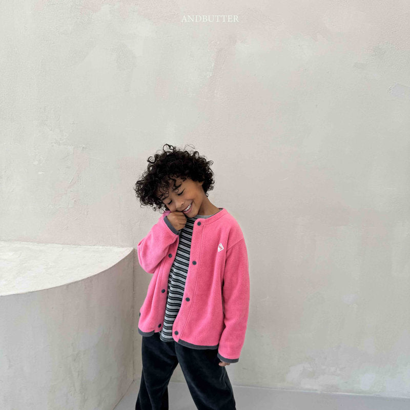 【予約】Fleece Mix Cardigan  /  andbutter (S-JM)
