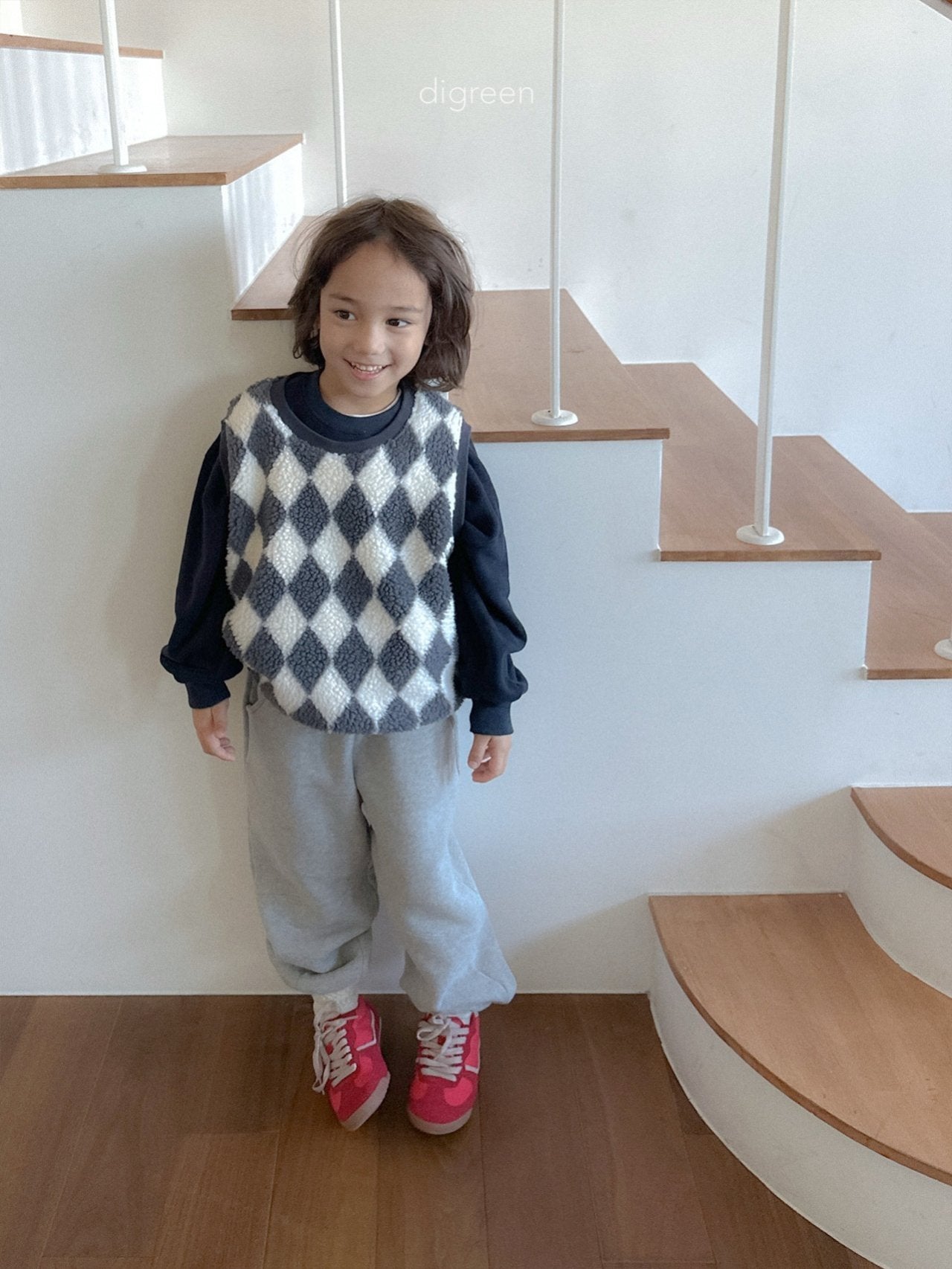 【予約】Argyle Vest  /  digreen(S-XXL)