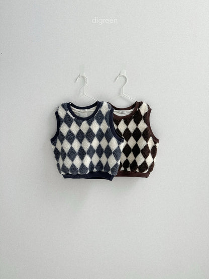 【予約】Argyle Vest  /  digreen(S-XXL)
