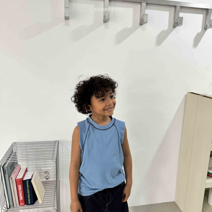【予約】ribbed line sleeveless / andbutter(S-JM)