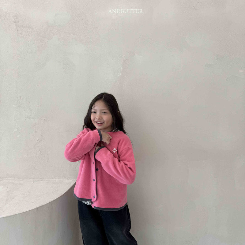【予約】Fleece Mix Cardigan  /  andbutter (S-JM)
