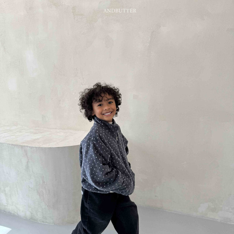 【予約】Dot Half-Zip  /  andbutter (S-JM)