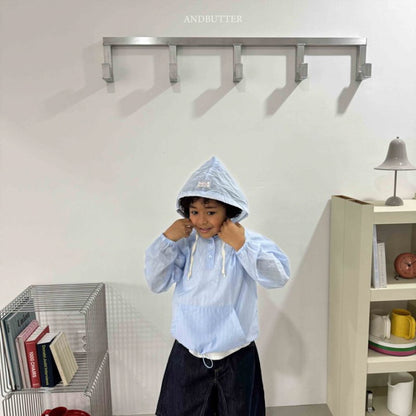 【予約】Seersucker hood jumper / andbutter(S-JM)시어서커