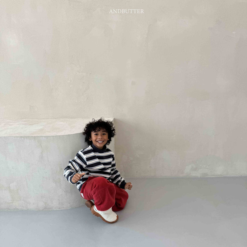【予約】Stripe Patch Turtleneck  / andbutter (S-JM)