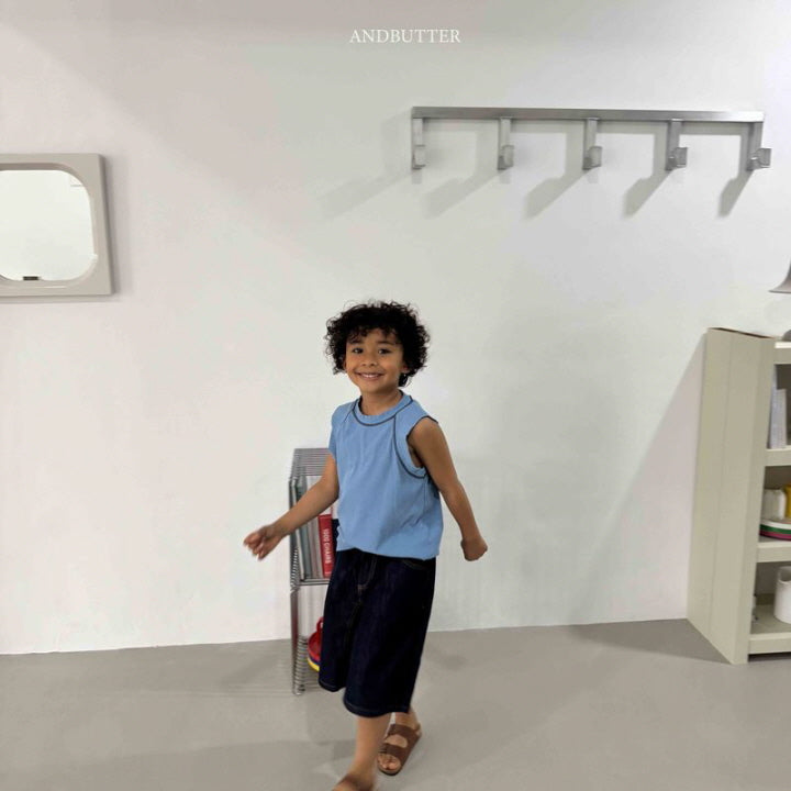 【予約】ribbed line sleeveless / andbutter(S-JM)