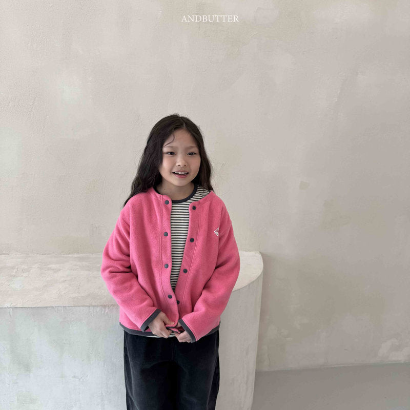 【予約】Fleece Mix Cardigan  /  andbutter (S-JM)