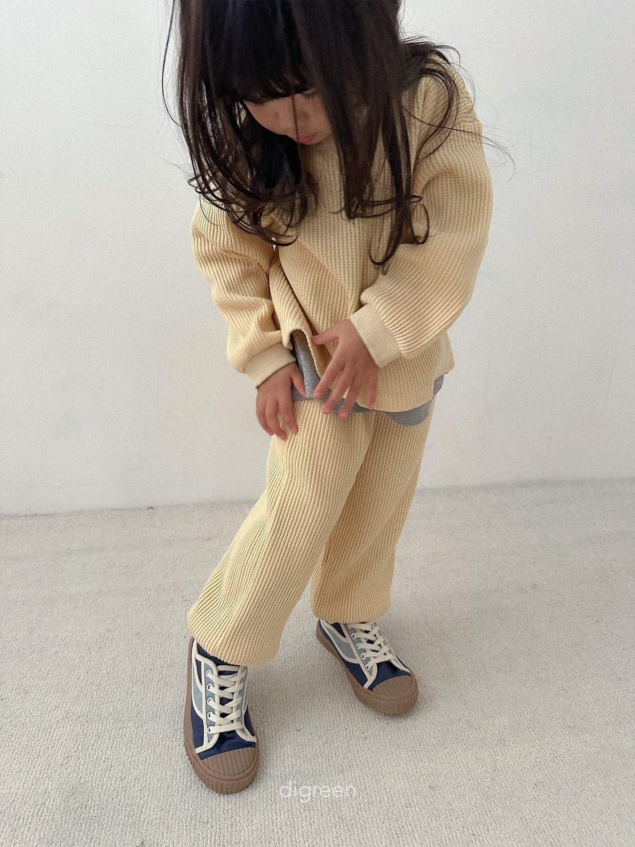 【予約】flat waffle pant / digreen(S-XXL)