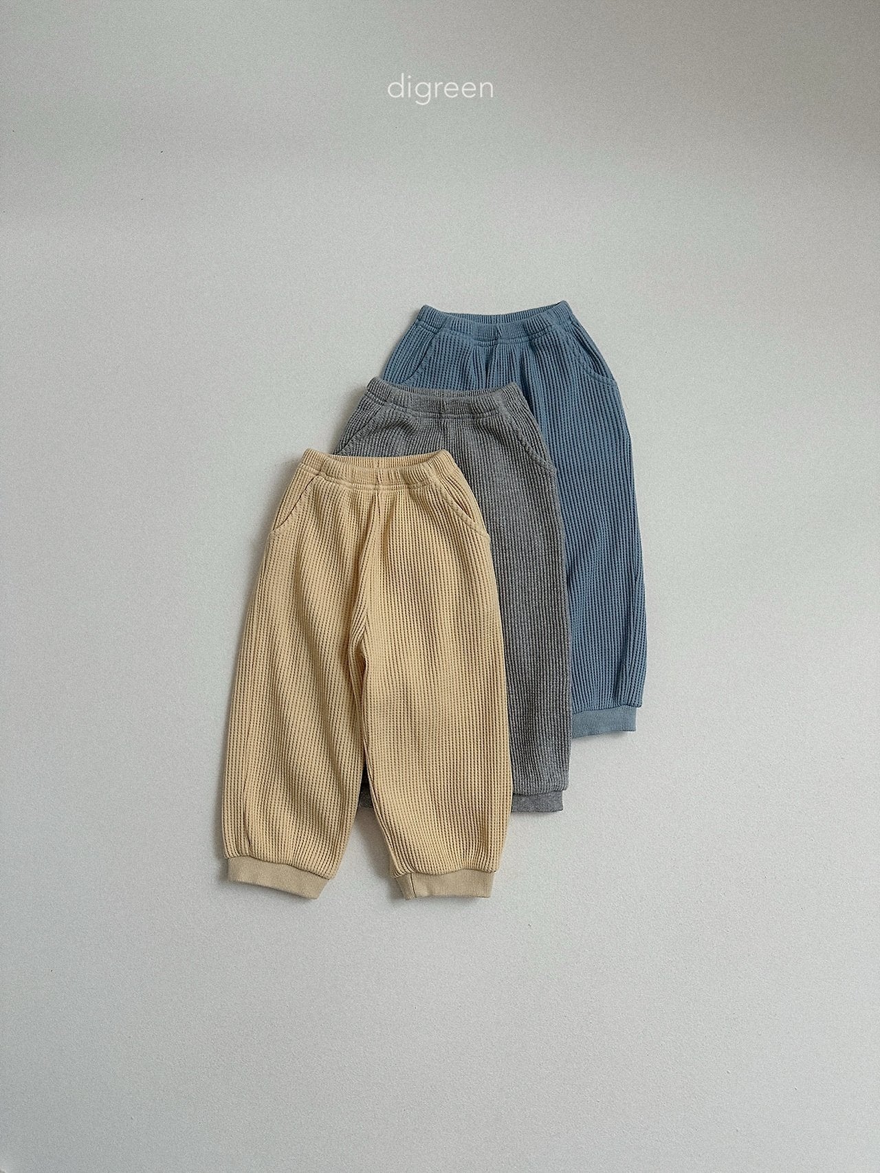 【予約】flat waffle pant / digreen(S-XXL)