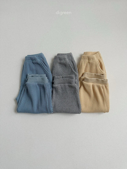 【予約】flat waffle pant / digreen(S-XXL)