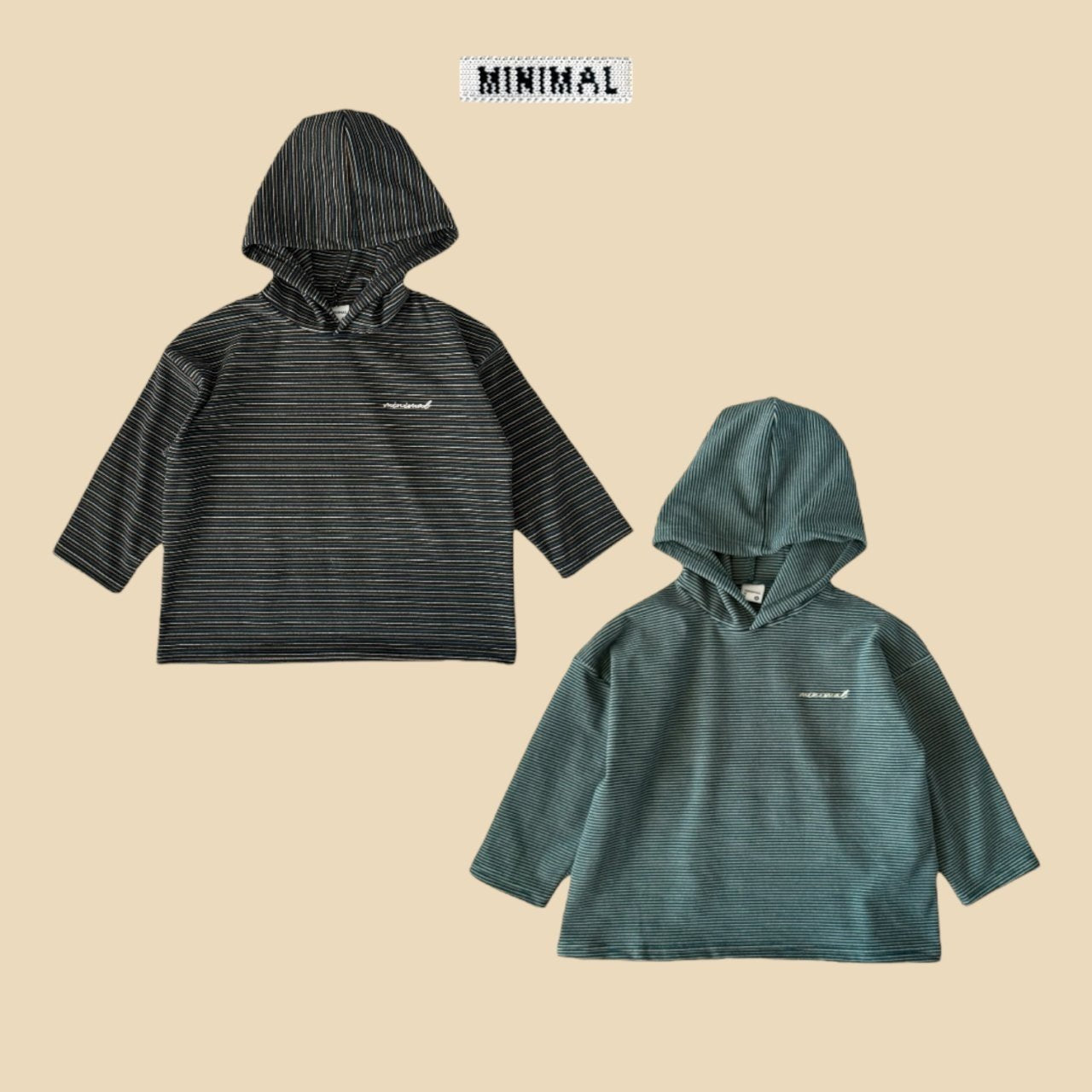 【予約】stripe box hood T  / minimal (S-JM)