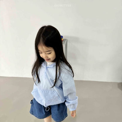 【予約】Seersucker hood jumper / andbutter(S-JM)시어서커