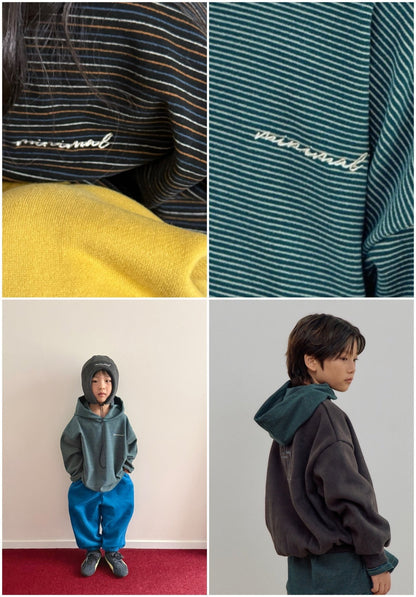 【予約】stripe box hood T  / minimal (S-JM)