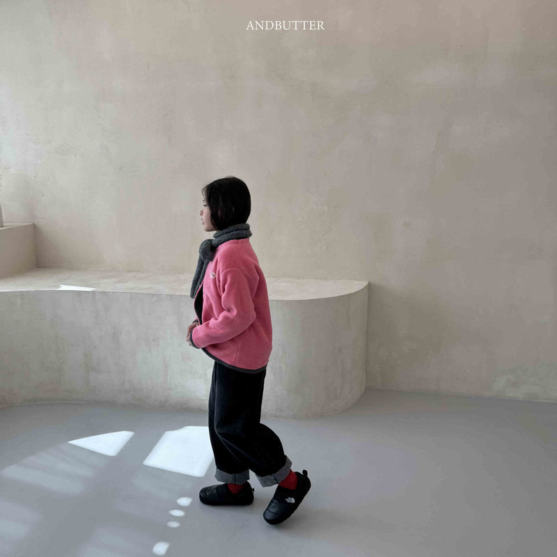 【予約】Fleece Mix Cardigan  /  andbutter (S-JM)