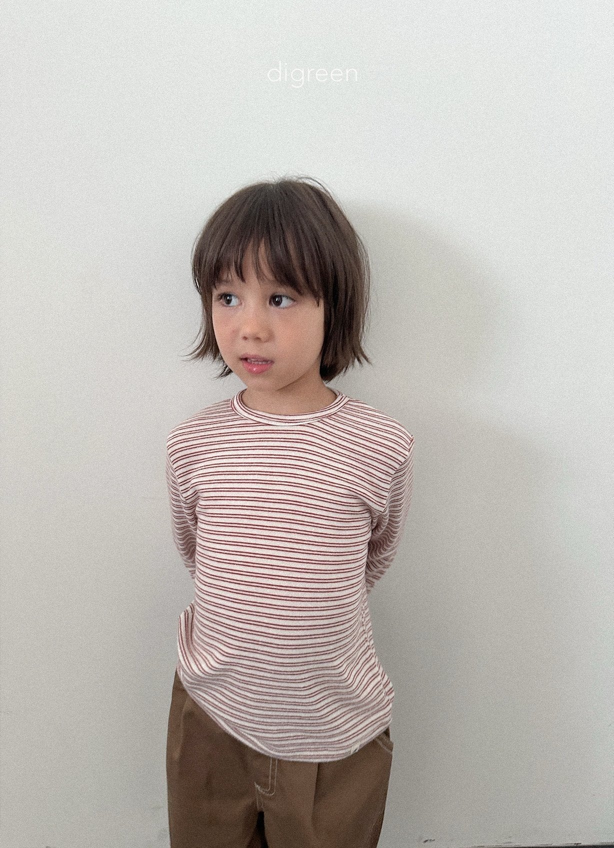 【予約】stripe latte T / digreen(S-XXL)