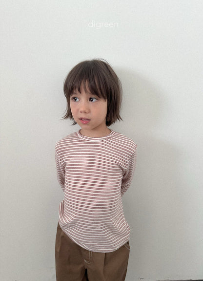 【予約】stripe latte T / digreen(S-XXL)