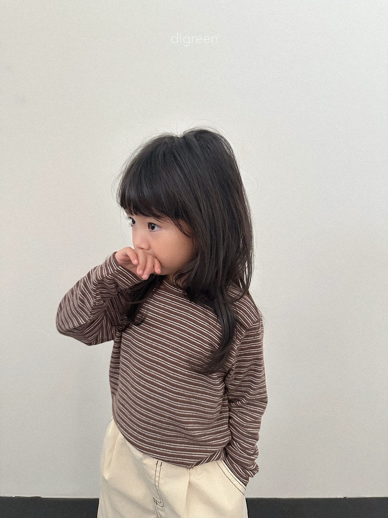【予約】stripe latte T / digreen(S-XXL)