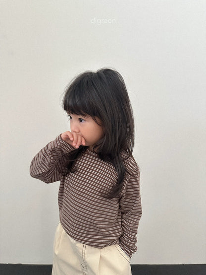 【予約】stripe latte T / digreen(S-XXL)