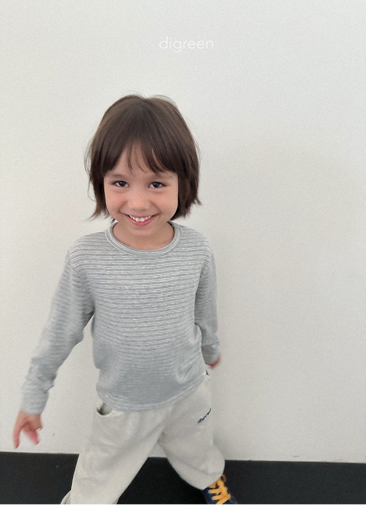 【予約】stripe latte T / digreen(S-XXL)