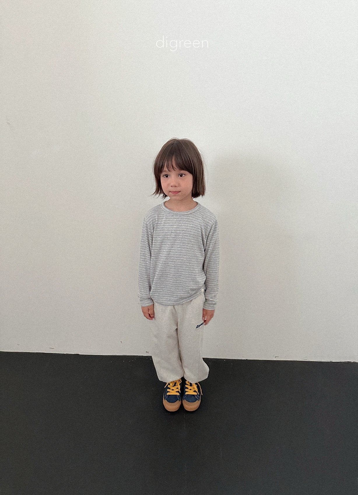 【予約】stripe latte T / digreen(S-XXL)