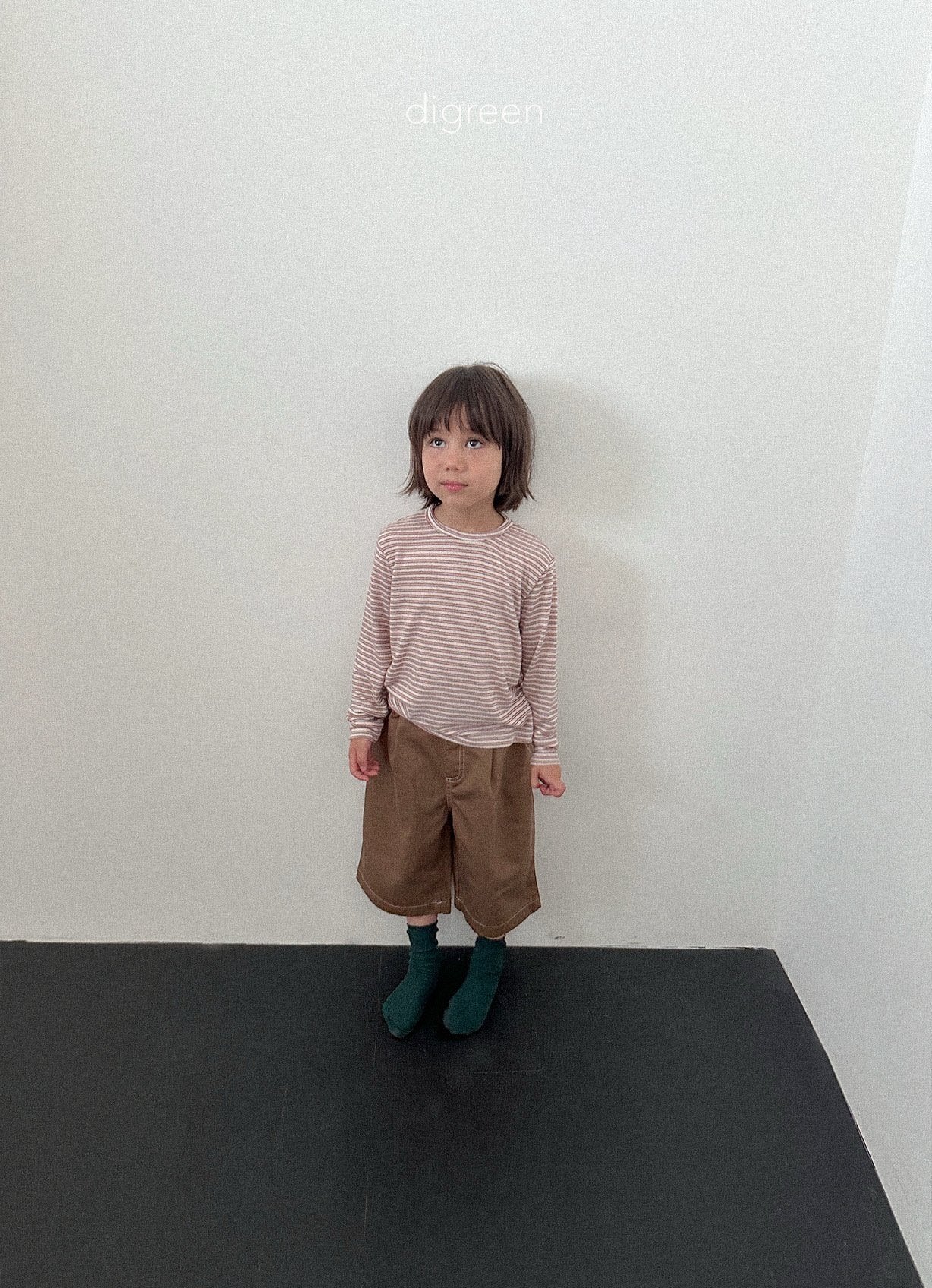 【予約】stripe latte T / digreen(S-XXL)