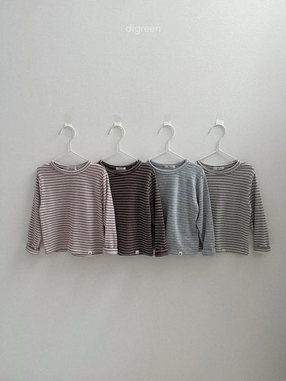 【予約】stripe latte T / digreen(S-XXL)