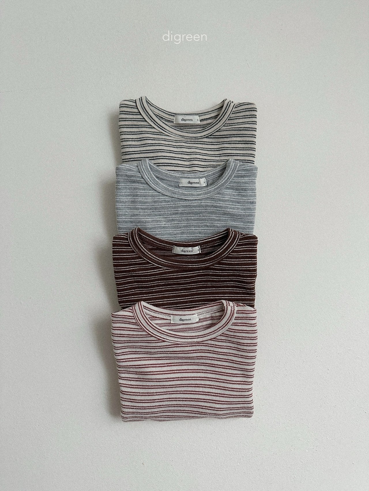 【予約】stripe latte T / digreen(S-XXL)