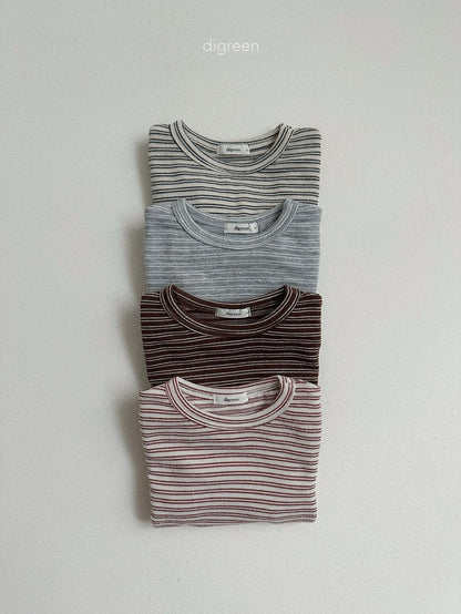 【予約】stripe latte T / digreen(S-XXL)